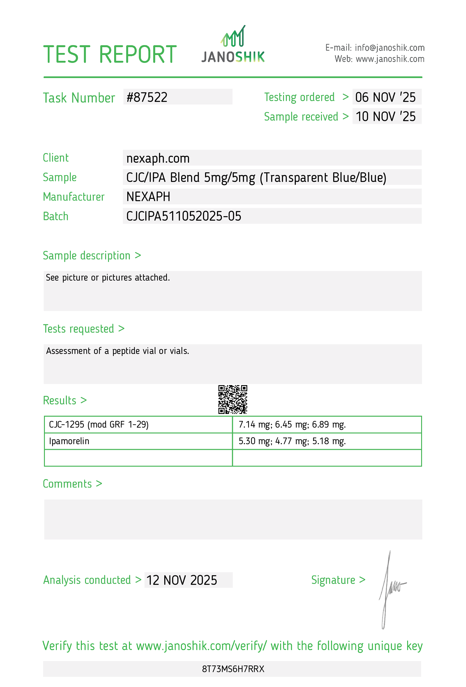 CJC-no DAC / Ipamorelin Blend – 5mg/5mg (10 vials/kit)